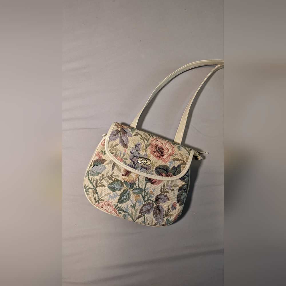 Off white Vintage Floral crossbody purse